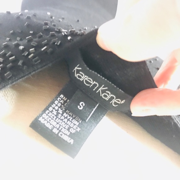 Karen Kane, Black, Beaded, Heavy Knit Dress - Picture 7 of 7